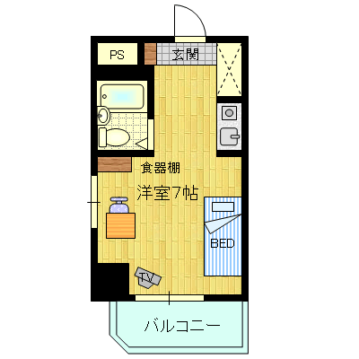 イザワビル（7.5帖） 間取り図