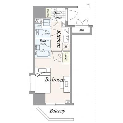 【TM五反田SF/SD2】五反田駅徒歩1分・充実した周辺環境・ネットWi-Fi無制限無料・テレワークにも♪・Fタイプの物件写真6