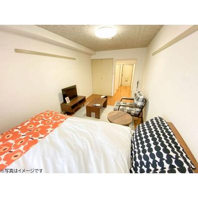 ユニオンマンスリー立川４　506　1R・セミダブル☆眺めのいい快適なお部屋♪ゆったりくつろげるソファ＆ローテーブル付き♪の物件写真2