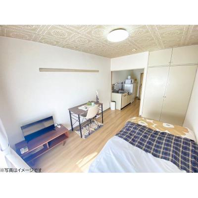 ユニオンマンスリー砂川七番クレール１　102　1R・シングル☆デスク・チェア完備♪洗濯機や冷蔵庫など生活家電のあるお部屋の物件写真2