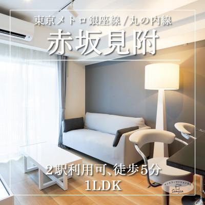 赤坂見附駅徒歩6分　築浅1LDKマンション　　1~2人の滞在にオススメ/クレアツィオーネ赤坂402の物件写真1
