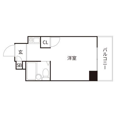 アーバンウエスト広島5-3　横川駅から徒歩6分【セミダブルベット】【無料Wi-Fi】【オートロック】【保証人不要】の物件写真6