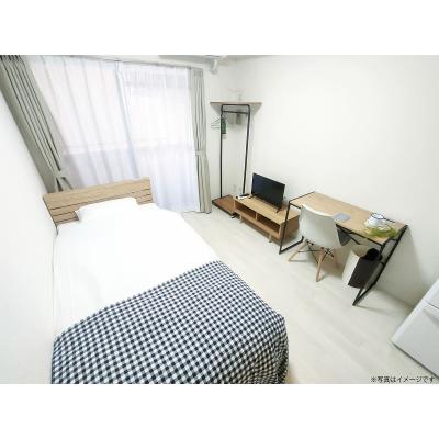 ユニオンマンスリー新松戸１　402　1K・シングル☆【禁煙ルーム】安心の建物オートロック＆玄関から直接居室が見えないリビングドアあり♪デスク・チェア＆洗濯機や冷蔵庫など生活家電のあるお部屋の物件写真1