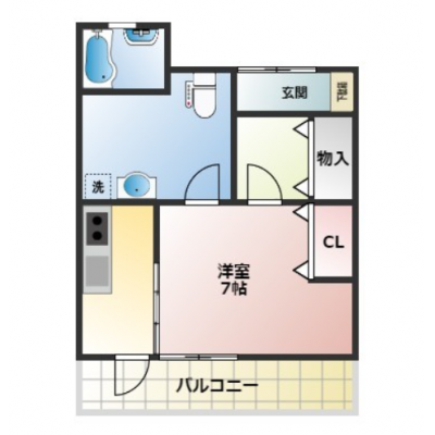 広々１K！Wifi&駐車場無料、家具家電付、TM49 402号室の物件写真2