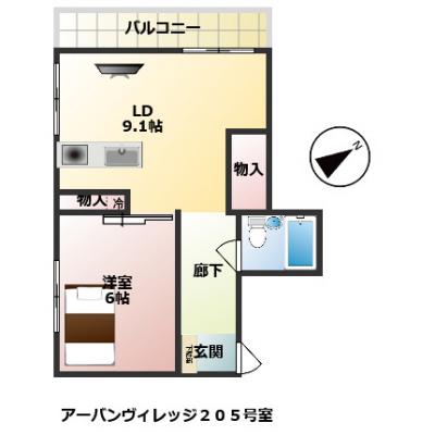 淡路島・洲本ICから車12分　駐車場１台込🚙コンビニ目の前🏪広々１LDK✨Wifi無料👍スマートTV【M065】の物件写真5