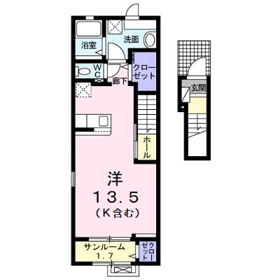 リアン・ソレイユ 204【管理NO：1-027931101-02040】 ★家具家電は申し込み後に搬入します 2026年08月中旬入居可能の外観画像