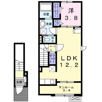 アンボヌール 204【管理NO：1-026348501-02040】 ★家具家電は申し込み後に搬入します 2026年10月中旬入居可能の外観画像