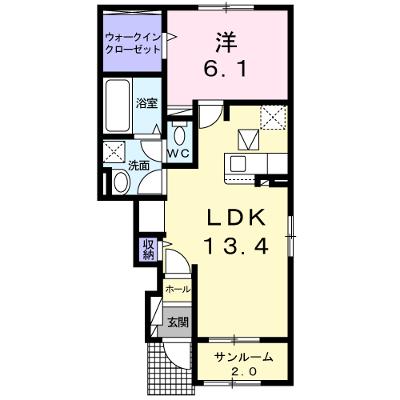 ｂｌｏｓｓｏｍ　Ｂ 105【管理NO：1-024791902-01050】 ★家具家電は申し込み後に搬入しますの外観画像