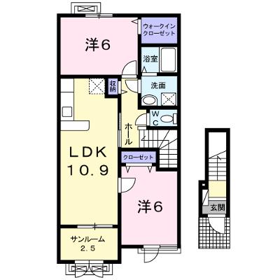 サンライズ　スクエアⅠ 202【管理NO：1-019571101-02020】 2026年07月中旬入居可能の外観画像