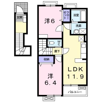 リヴァンスＢ 202【管理NO：1-014906602-02020】 ★家具家電は申し込み後に搬入しますの外観画像