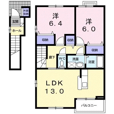 グラシュー　ヒル　Ｂ 204【管理NO：1-012892202-02040】 ★家具家電は申し込み後に搬入します★の外観画像