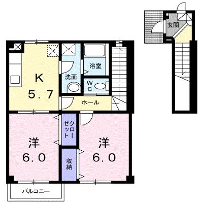 アムールⅡＣ 202【管理NO：1-010155401-02020】 ★家具家電は申し込み後に搬入しますの外観画像