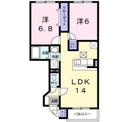 ウエスト　フォー　ヒルズ 102【管理NO：1-014065905-01020】 ★家具家電は申し込み後に搬入します★の外観画像