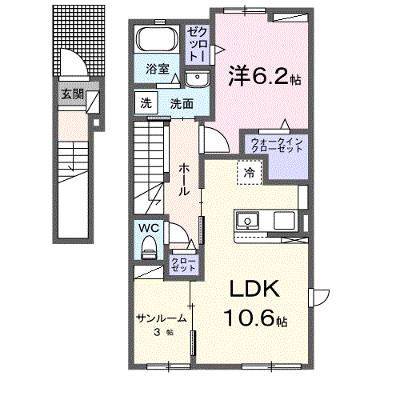 ＪＡＤＡ　Ｈｏｕｓｅ滝宮Ａ 201【管理NO：1-027562701-02010】 ★家具家電は申し込み後に搬入しますの外観画像