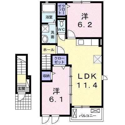 シェリール　Ⅰ 202【管理NO：1-018557501-02020】 ★家具家電は申し込み後に搬入します★の外観画像