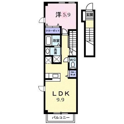 フルールＭ２ 205【管理NO：1-011622601-02050】 ★家具家電は申し込み後に搬入しますの外観画像