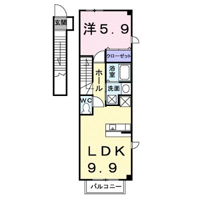 メゾン・ルポ　Ⅱ 201【管理NO：1-011571002-02010】 ★家具家電は申し込み後に搬入しますの外観画像
