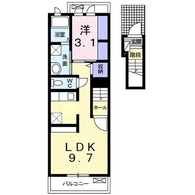 メゾンド・ボウトン 202【管理NO：1-020340101-02020】 ★家具家電は申し込み後に搬入します★の物件写真1