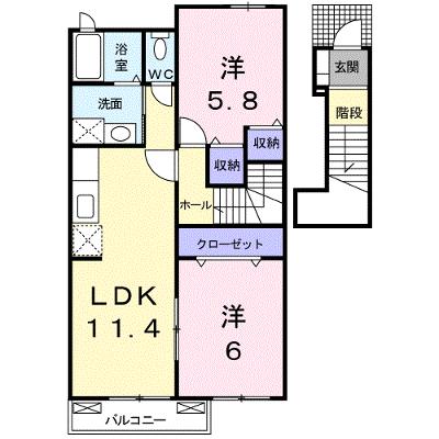 ヴィータ・フェリーチェ　Ⅱ 202【管理NO：1-014730802-02020】 ★家具家電は申し込み後に搬入しますの外観画像