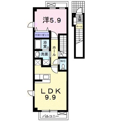 プランタンフルールＢ 202【管理NO：1-012431302-02020】 ★家具家電は申し込み後に搬入しますの外観画像