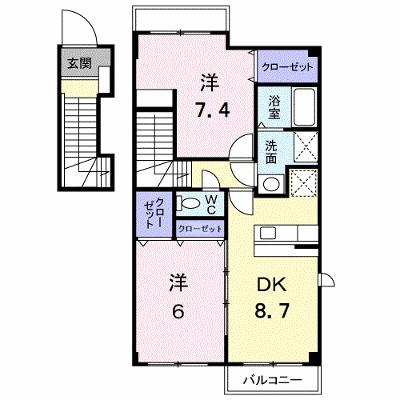 プランタンフルールＡ 201【管理NO：1-012431301-02010】 ★家具家電は申し込み後に搬入しますの外観画像