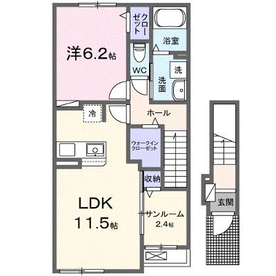 シャトー楓 203【管理NO：1-027756401-02030】 ★家具家電は申し込み後に搬入します★の外観画像