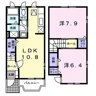 フローラルハイツⅢ 103【管理NO：1-014887401-01030】 ★家具家電は申し込み後に搬入しますの外観画像