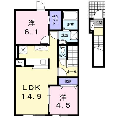 レガーレⅠ 202【管理NO：1-020770401-02020】 ★家具家電は申し込み後に搬入しますの外観画像