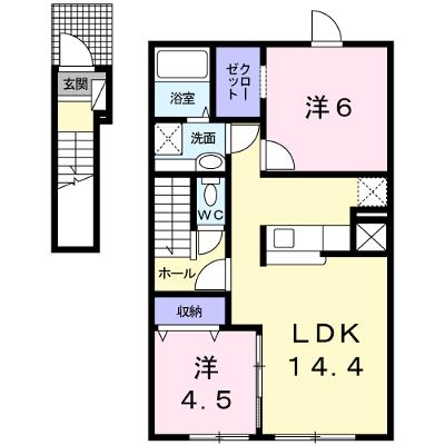 ラ・ルナ 201【管理NO：1-019935201-02010】 ★家具家電は申し込み後に搬入します★ ★2026年09月上旬入居可能★の外観画像