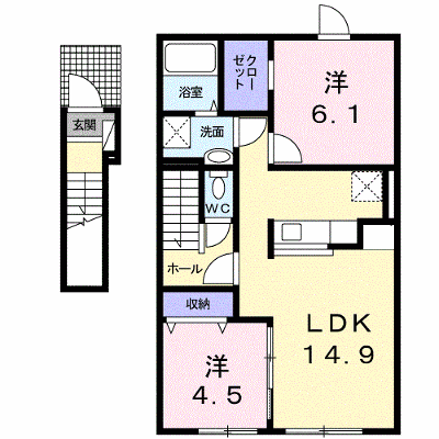 ビクトリー深川Ｂ 201【管理NO：1-018886501-02010】 ★家具家電は申し込み後に搬入します★の外観画像