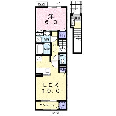 メゾン　ビオーラ　Ⅱ 203【管理NO：1-025488301-02030】 ★家具家電は申し込み後に搬入しますの外観画像