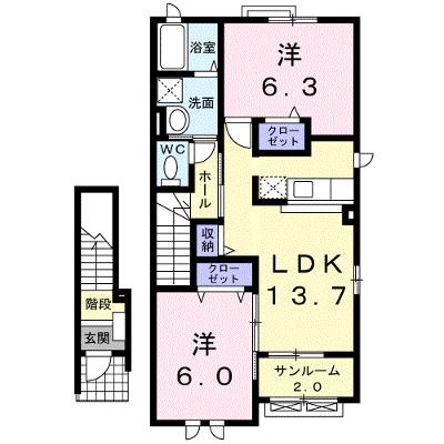 クロスロ－ド　沢　ｄｅｕｘ 203【管理NO：1-016551602-02030】 ★家具家電は申し込み後に搬入しますの外観画像