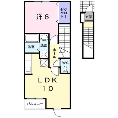 ｐｒｉｍ　ｒｏｓｅＦ 202【管理NO：1-014163901-02020】 ★家具家電は申し込み後に搬入しますの外観画像