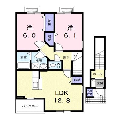 カルフールオリゾンＡ 204【管理NO：1-014395901-02040】 ★家具家電は申し込み後に搬入します 2026年07月中旬入居可能の外観画像