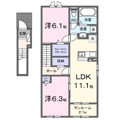 アヴァンティⅢ 201【管理NO：1-027435701-02010】 ★家具家電は申し込み後に搬入します★ ★2026年10月上旬入居可能★の外観画像