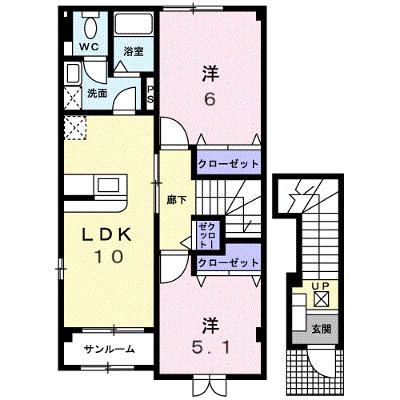 ベルソレイユ弐番館 201【管理NO：1-013270502-02010】 ★家具家電は申し込み後に搬入しますの外観画像