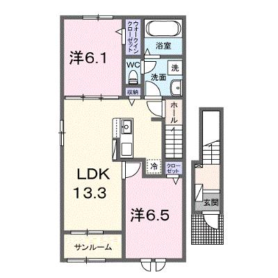 サニーヒルハウスⅡ 201【管理NO：1-026927001-02010】 ★家具家電は申し込み後に搬入します★の外観画像