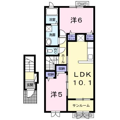サウス　プリムローズ 202【管理NO：1-022449101-02020】 ★家具家電は申し込み後に搬入しますの外観画像