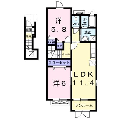 カスミン 201【管理NO：1-015676601-02010】の外観画像