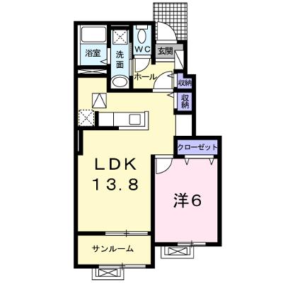 ラフィネⅣ 103【管理NO：1-018500301-01030】 ★家具家電は申し込み後に搬入します★ ★2026年08月下旬入居可能★の外観画像