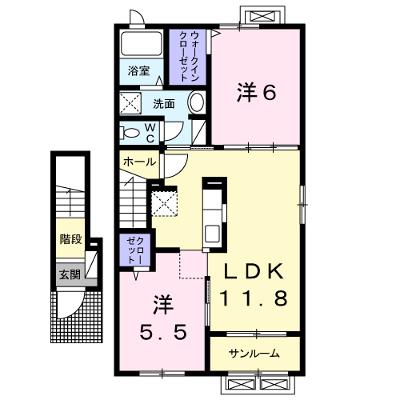 パコⅡ 203【管理NO：1-021396401-02030】 ★家具家電は申し込み後に搬入します★の外観画像