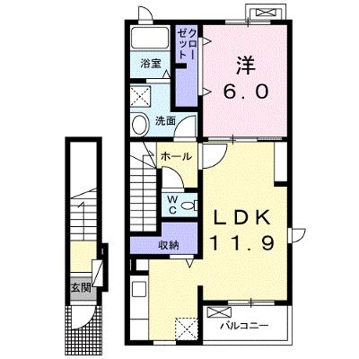 Ｓｕｎｌｉｇｈｔ吉岡Ａ 205【管理NO：1-021679201-02050】 ★家具家電は申し込み後に搬入します★の外観画像