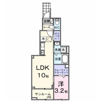 カントリーレイクⅢ 104【管理NO：1-028580901-01040】 ★家具家電は申し込み後に搬入します★ ★2026年10月上旬入居可能★の外観画像