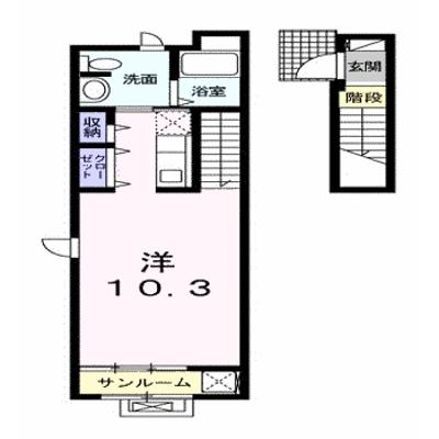 Ｃａｓｓｉｎ 202【管理NO：1-019617401-02020】 ★家具家電は申し込み後に搬入しますの外観画像