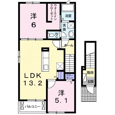 Ｓａｉｓｏｎ　ＮＡＫＡＧＡＷＡ 201【管理NO：1-024198101-02010】 ★家具家電は申し込み後に搬入します★の外観画像