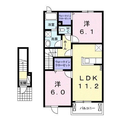 ブローテＫＳⅠ 203【管理NO：1-021850101-02030】 ★家具家電は申し込み後に搬入しますの外観画像