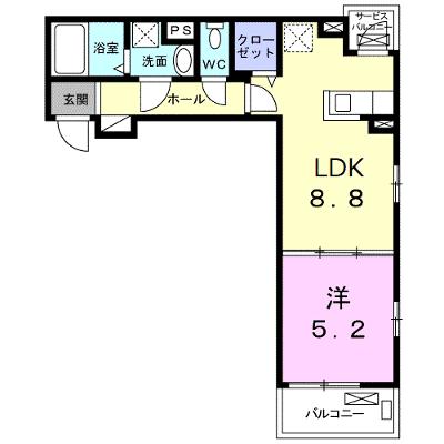 ヴィラ柏木Ⅱ 303【管理NO：1-025465402-03030】 ★家具家電は申し込み後に搬入しますの外観画像