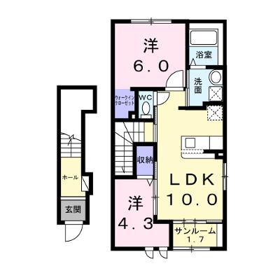 ツインキャッスルＡ 206【管理NO：1-099285101-02050】 ★家具家電は申し込み後に搬入しますの外観画像