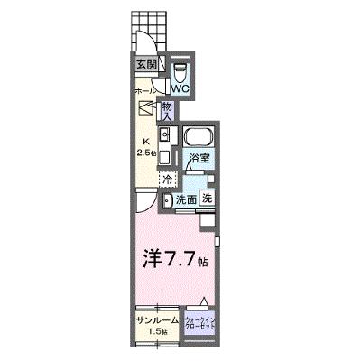 グラースⅡ 101【管理NO：1-027608102-01010】 ★家具家電は申し込み後に搬入しますの外観画像