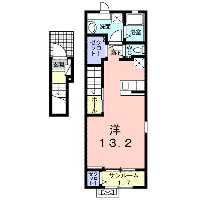 フラワーエンジェルⅡ 201【管理NO：1-024659802-02010】 ★家具家電は申し込み後に搬入しますの外観画像